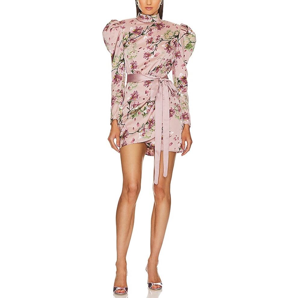 Bronx And Banco Elegant Pink Floral Noel Sakura Mini Dress Size XS